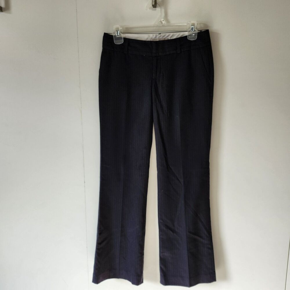 Banana Republic Martin Fit Womens Black Pin Stripe Dress Pants Size 2P Straight